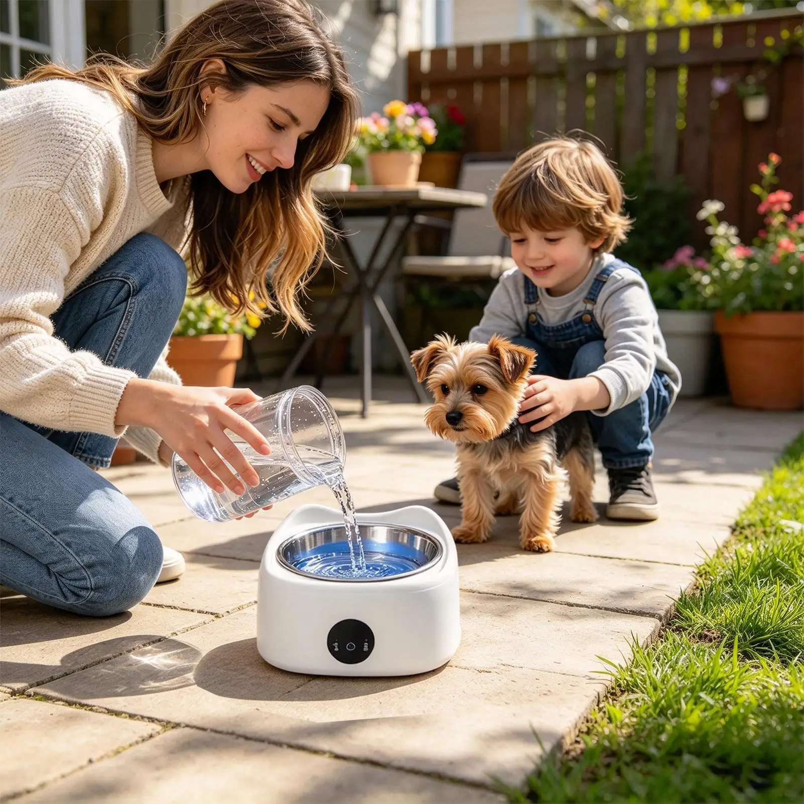 Heated Pet Bowl Low Noise 3-Temp Motion-Activated Non-Slip Dispenser Dishwasher-Safe Cat Water Dispenser For Kitten Small Breed