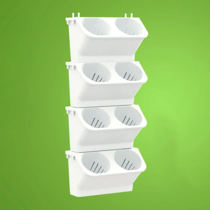 oeny 4PCS Blumentöpfe Wand Hängen Pflanzgefäße Stapelbare Pflanzer Garten Kunststoff Töpfe Vertikale Sukkulenten Pflanze Hause Balkon Dekoration 4
