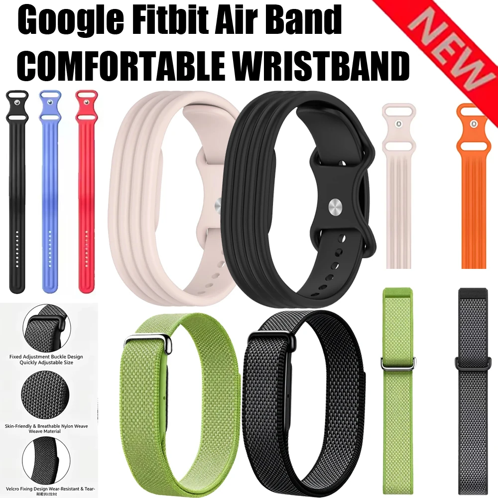 Weiches, geflochtenes Nylon-Uhrenarmband für Google Fitbit Air Loop Armband, bequemes Armband für Fitbit Air Fitness-Tracker Correa
