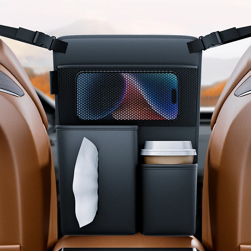 

Car Handbag Holder Auto Armrest Multi-Pocket Storage Pouch Between Seat Cup Holder Organizer Tissue Box Interior Accessories