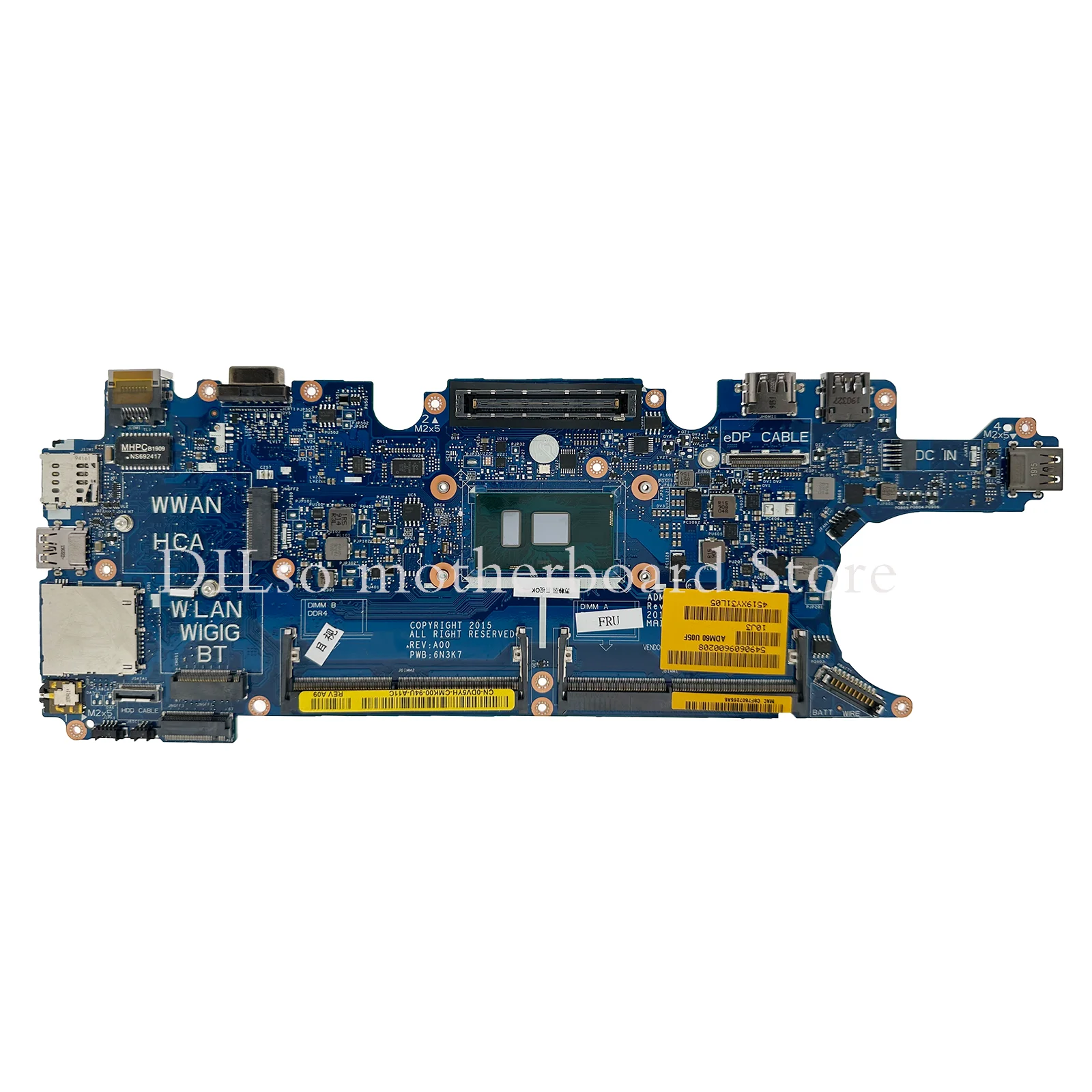 KEFU ADM60 LA-C621P Mainboard For Dell Latitude 5270 E5270 Laptop Motherboard W/i3-6100U i5-6300U i7-6500U UMA DDR4*2Slots