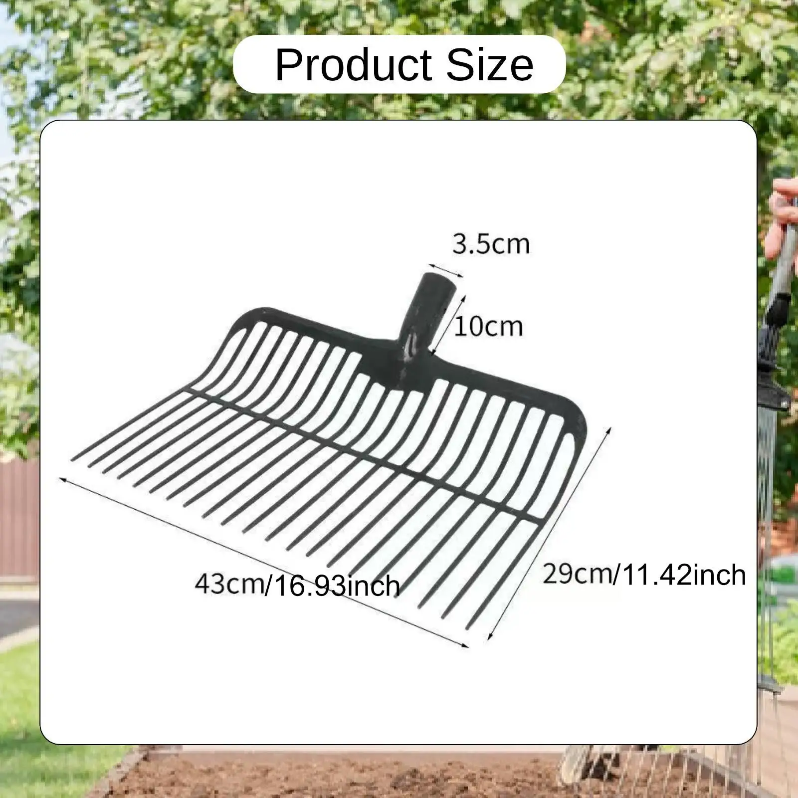 Farm Fork Replacement Head Multipurpose Equipment Ergonomic Heavy Duty Manure Rake