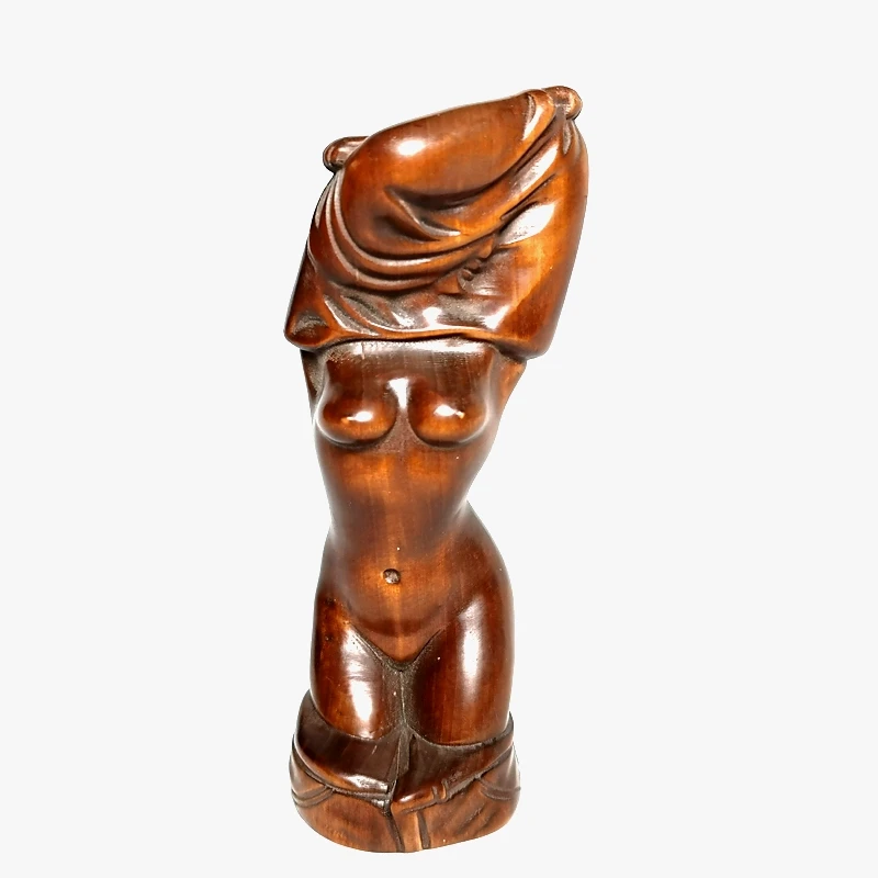 

1919 Antique art Size 4 Inch Old Japanese boxwood hand carved sexy art belle figure statue old table decoration gift collectable