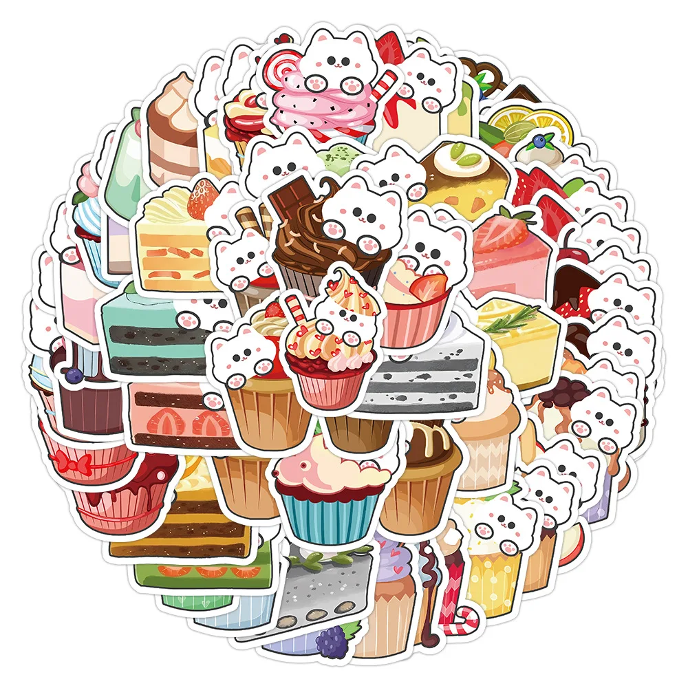 60 Cute Cat Waterproof Stickers for Cakes, Phone Case Decoration Stickers, Planner Stickers, Stickers, Waterproof Stickers. Advantages: Waterproof, Reusable, No Residue, Beautifully Designed.