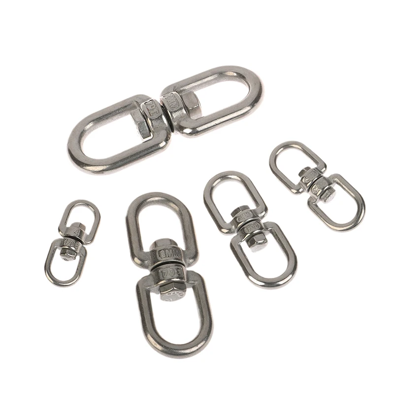 1PCS 8-ring Chain Buckle M4-M10 304 Stainless Steel Double Ended Swivel Eye Hook Ring Connector For Hanging Chair Swing Sand Bag