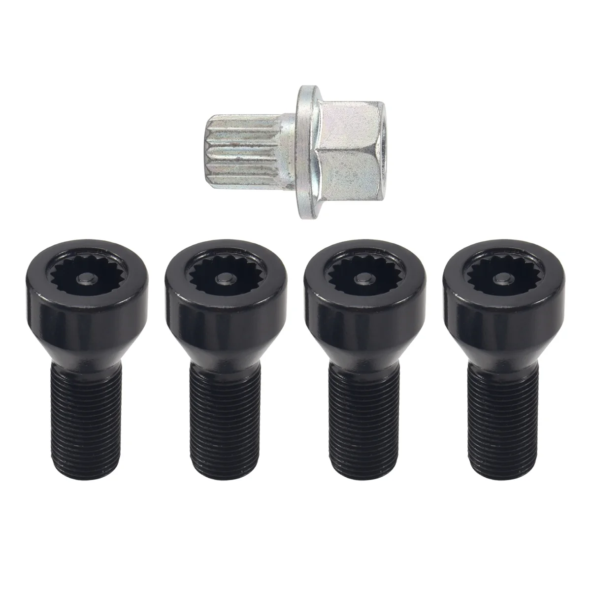 M14 x 1.25 Car Wheel Locking Bolts Wheel Hub Nut Anti-Theft Screw with Key Car Anti-Theft Screw for - R50 1 2 3 4 5