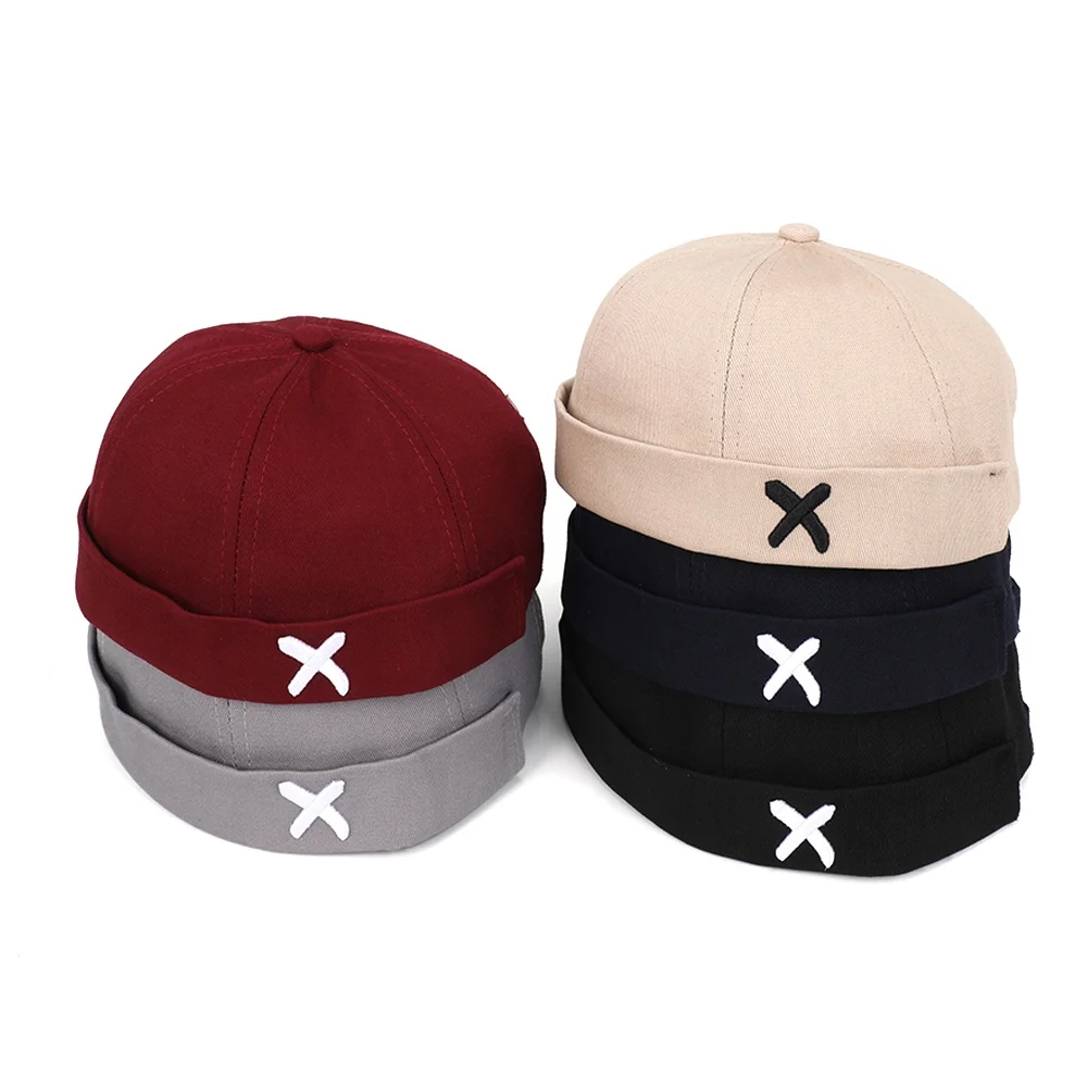 Fashion Brimless Skullies Cap Men Women New Retro Melon Skin Hat Hip Hop Cap Adjustable Street Docker Hats Men Beanies Caps Hot