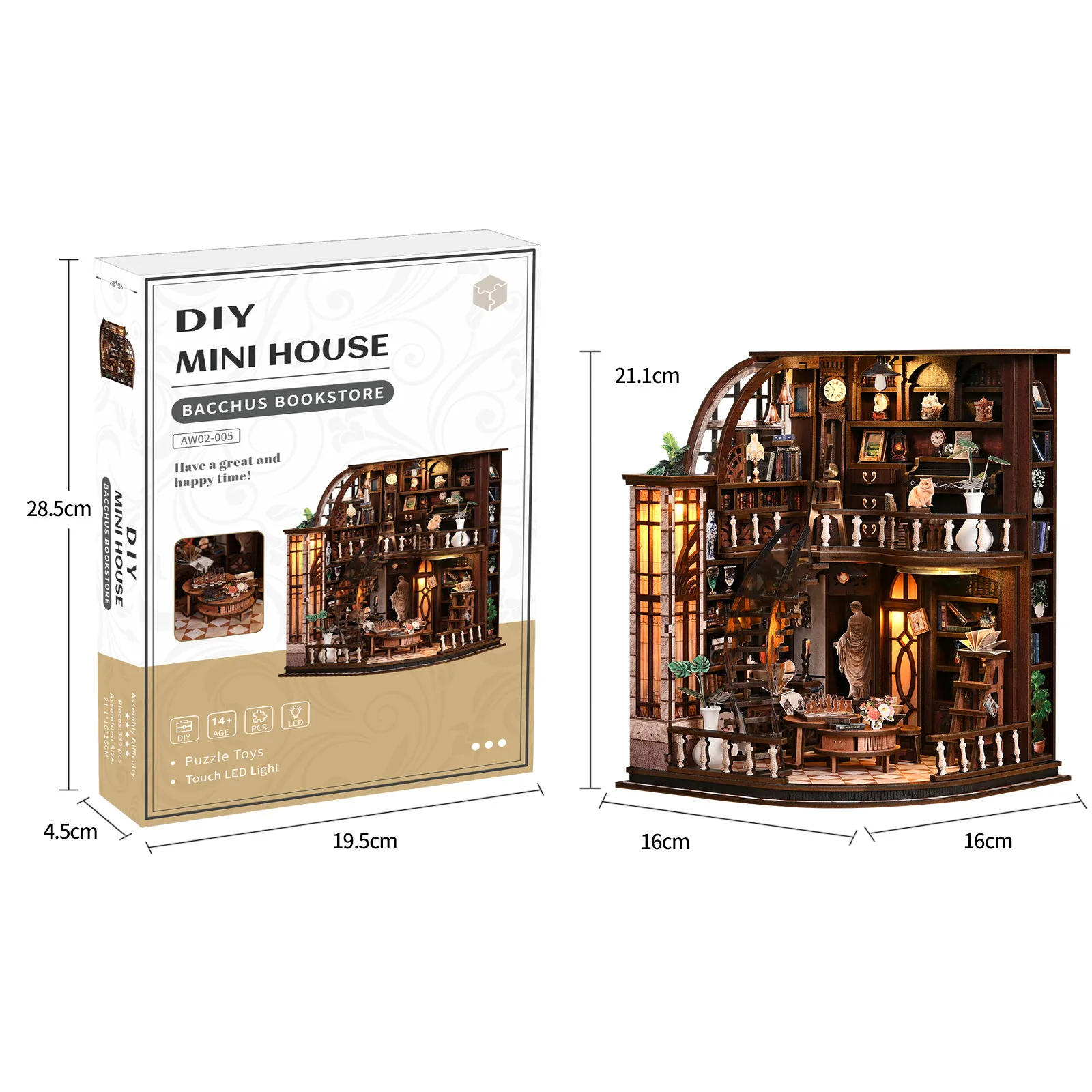 

3D Wooden Basque Book Nook DIY Kit Miniature House With LED Lights Stress Relief Desk Decor Adult Gifts