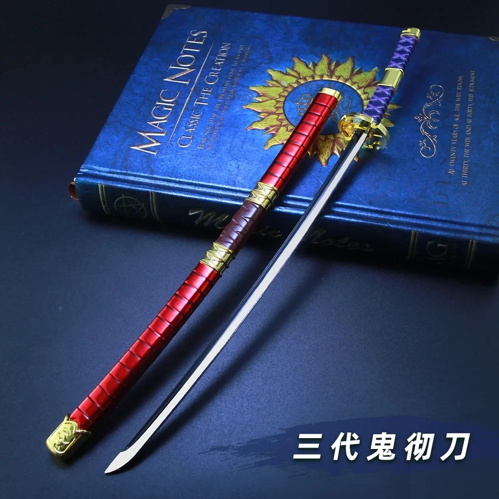 25cm Metal Katana Sword Zoro Sword Samurai Blade Espadas Japan Anime Accessories Weapon Model Prop Ornament Decor Kid Gifts