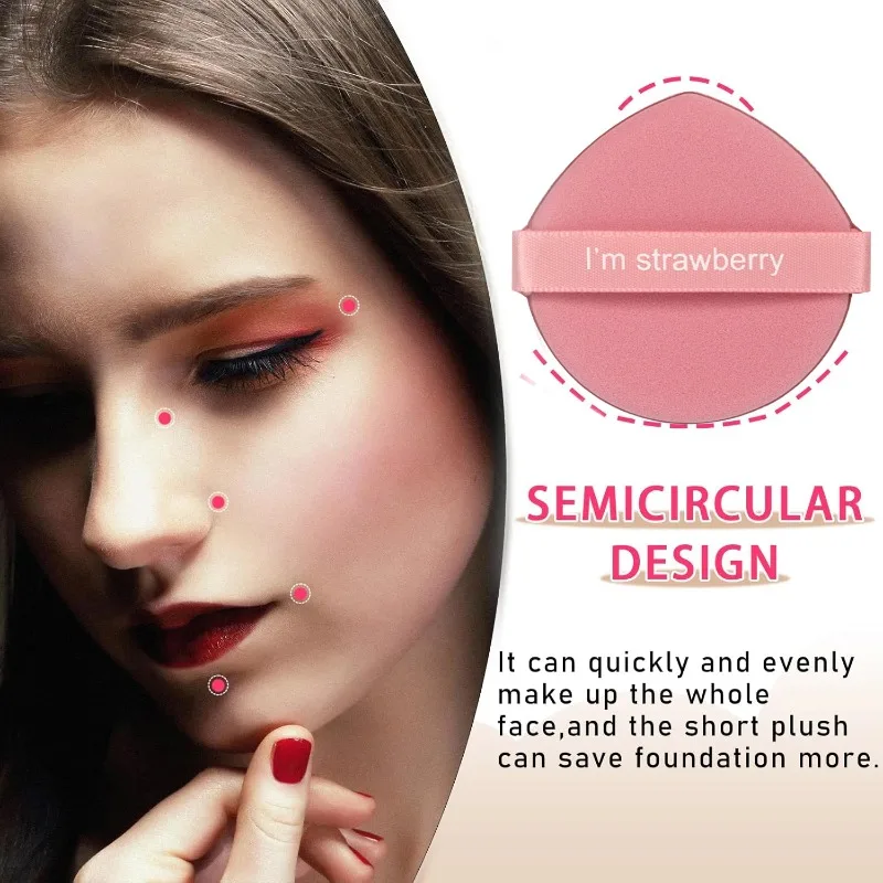 Karsyngirl 7Pcs/Box Strawberry Cosmetic Puff Set Double Side Women Soft Makeup Sponge Beauty Make up Powder Tools