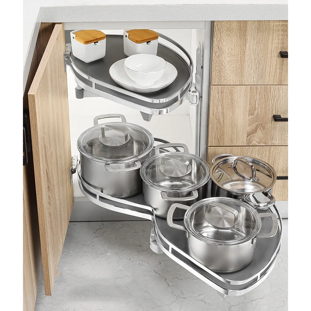 Kitchen Magic Corner Double Swing Tray