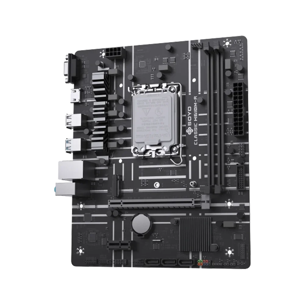 Soyo clássico h610m placa-mãe para jogos duplo canal ddr4 lga1700 suporta intel 12th/13th gen cpu hdmi-combo de computador compatível