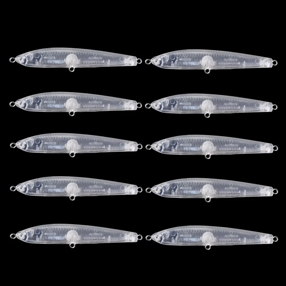 10 Stück Unlackierte Subsurface Stickbaits 7,5cm 7g, DIY Blanko Sinkende Pencil-Köder, Hartplastik-Wobbler für Barsch- und Hechtangeln