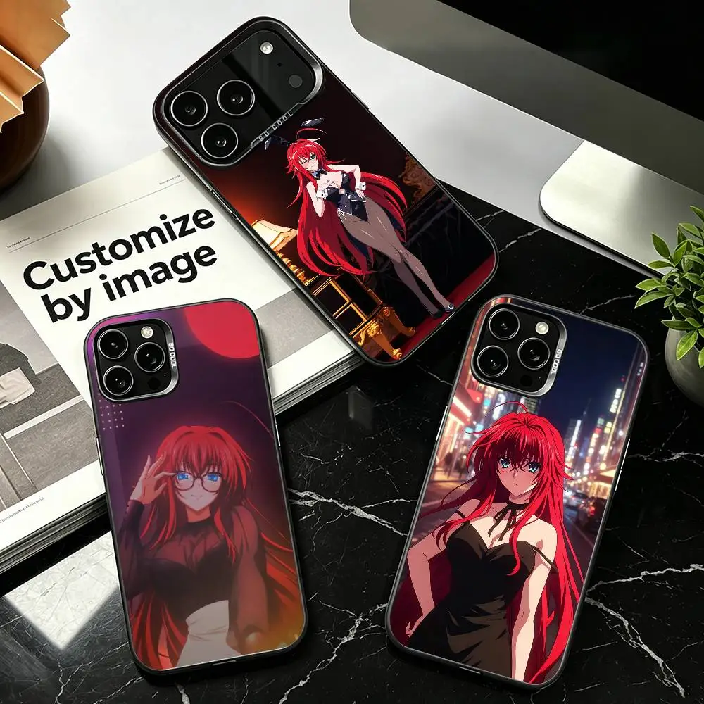 R-Rias Gremory High School DxD Phone Case For iPhone 17,16,15,14,13,12,Pro Max,XS,Colored Silver Plated Inside Cover