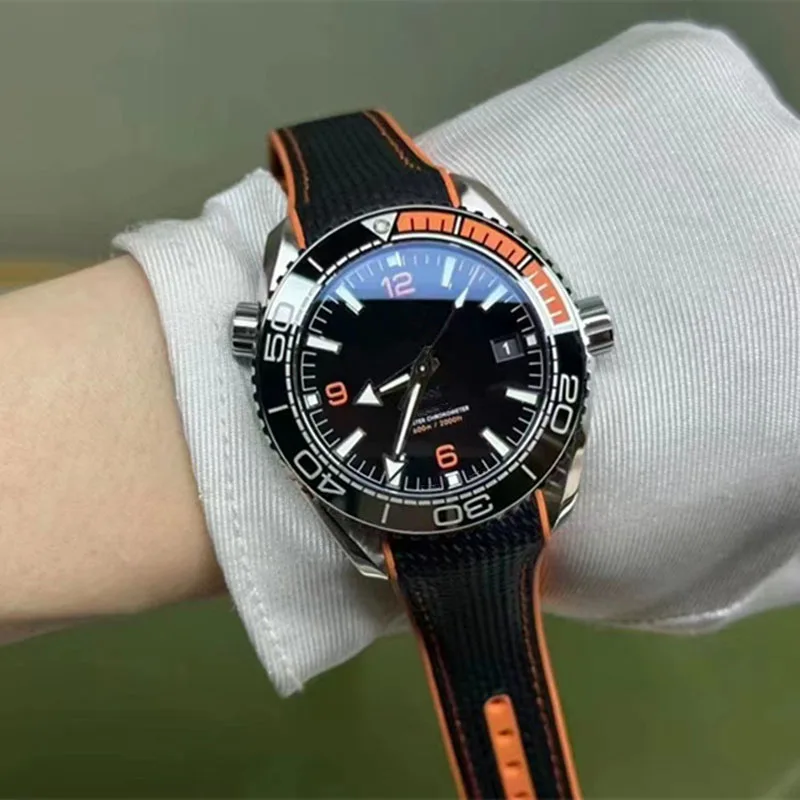 Men Watches Luxury Ocean 600 Automatic Mechanical Movement Rubber Strap Diving Casual Calendar Watch for Men