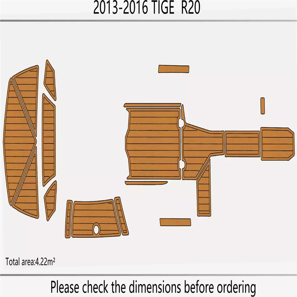 

2013-2016 TIGE R20 Cockpit Swim platform bow 1/4"6mm EVA foam faux mat floor Mat SeaDek MarineMat Gatorstep Style Self Adhesive