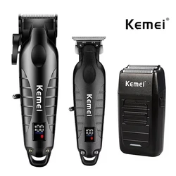 Kemei-男性用バリカンキット,電気シェーバー,ヘアカッター,プロの切削機,KM-2290, KM-2293, KM-1102,