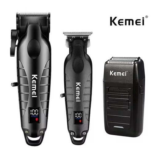 Kemei Kit de cortapelos para hombres, Afeitadora eléctrica, Cortadora de pelo, Máquina de corte profesional, KM-2290, KM-2293, KM-1102