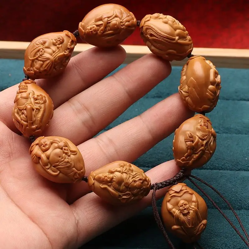 Nut 2.0 Large Seeds Whole Body Relief Realistic Bracelet Crafts 18 Arhat Style Olive Hu Hand Pieces