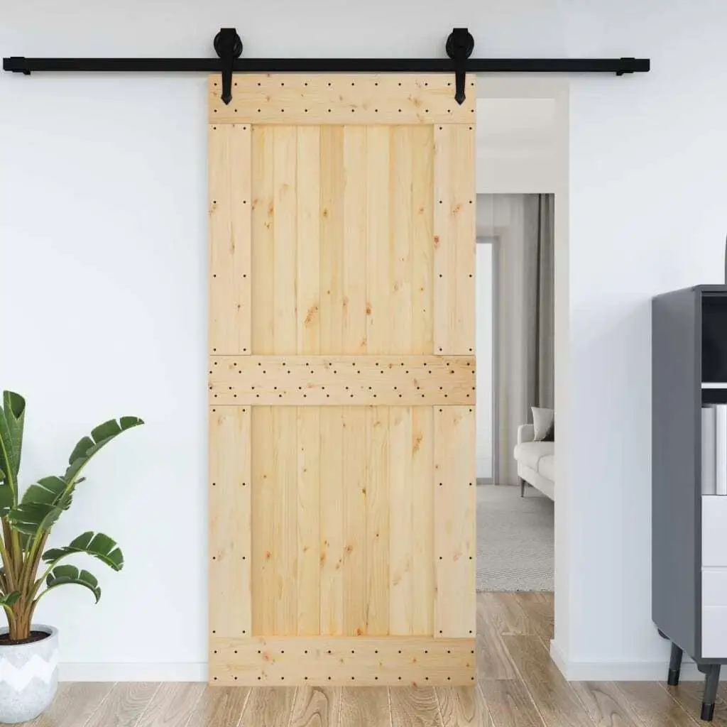 Solid Pine Door NARVIK 100x210 cm - Durable & Stylish Entryway Solution