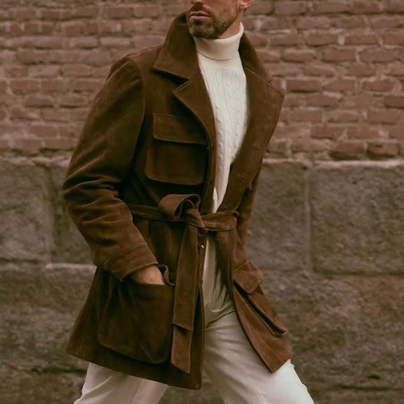 

Trench Coat Man Waterproof Sheepskin Cuff Culture Alternative Genderless Autumn Blends Silver Soft Medium Warm Urban Stylish Ins