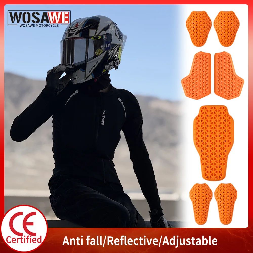 

WOSAWE Мужская мотоциклетная гоночная куртка для бездорожья CE Защитное снаряжение для мотокросса Мягкая броня Защита тела Спортивная одежда для гонок