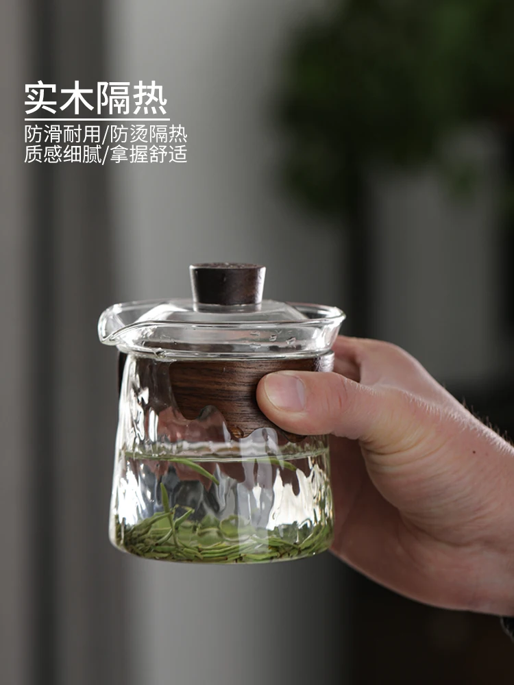 Glass Lid Bowl Non-Scald Tea Making Pitcher Strainer Cup Set Kung Fu Large Size for One Person Pot