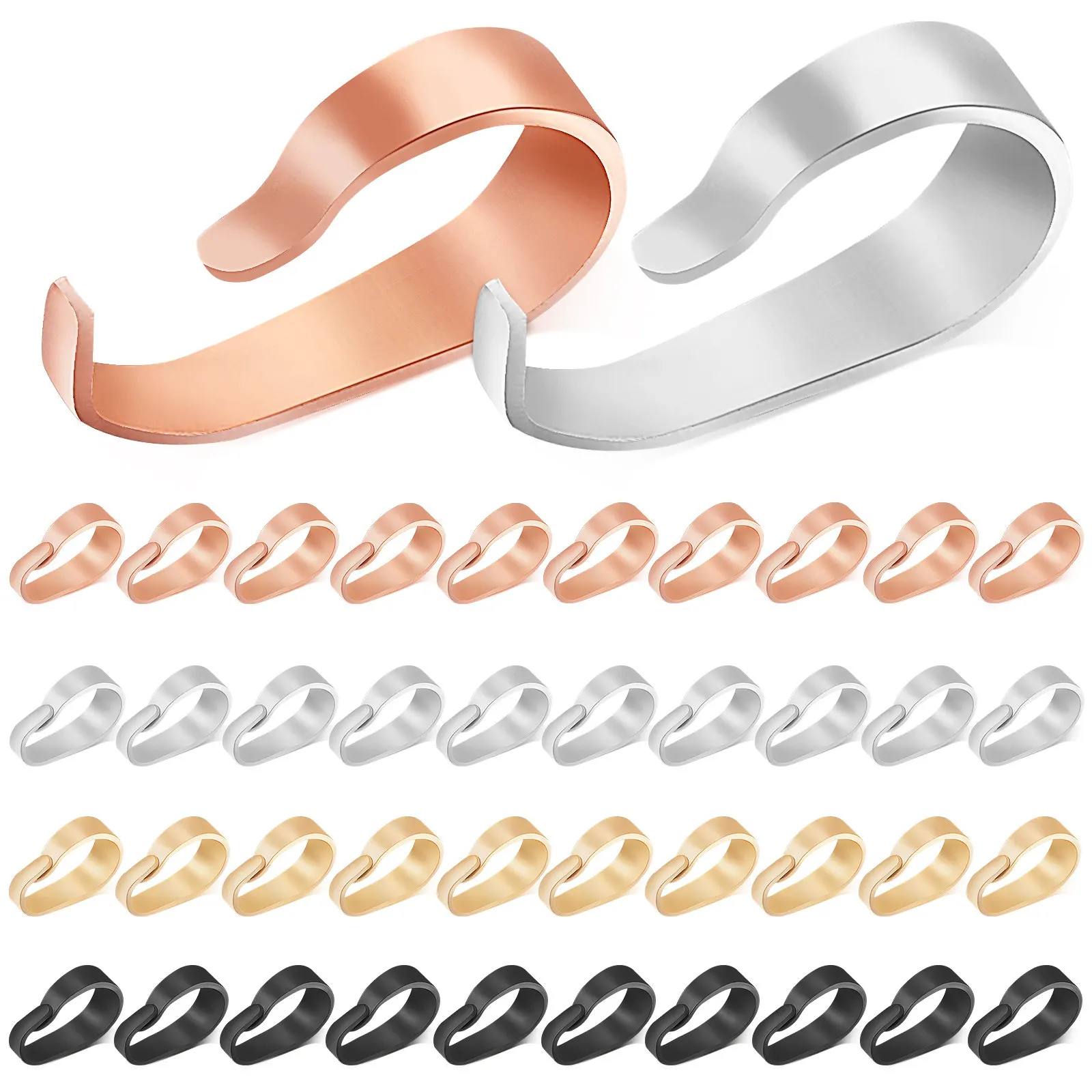 

40 шт. застежек-коннекторов для подвесок, медные, с гальваническим покрытием, для изготовления ожерелий и браслетов своими руками