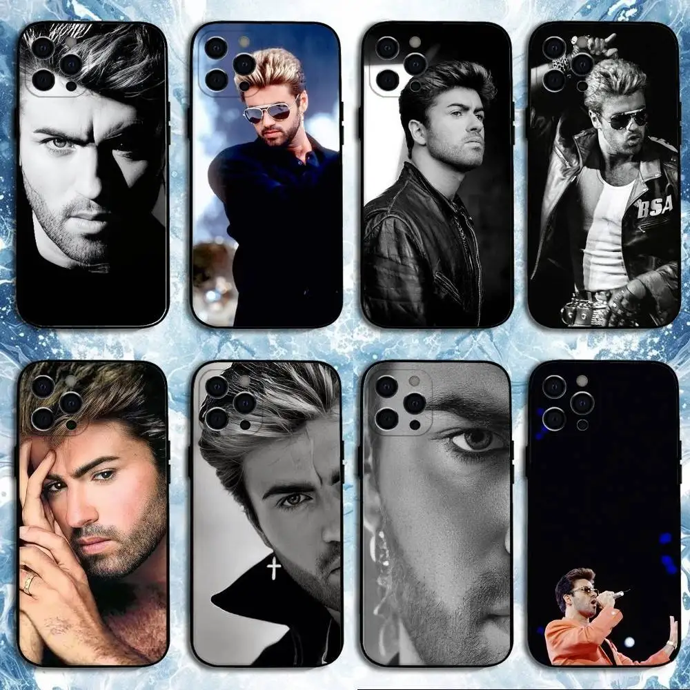 

George Michael Phone Case For iPhone 16,15,14,13,12,11 Plus,Pro Max, Soft Silicone Black Cover