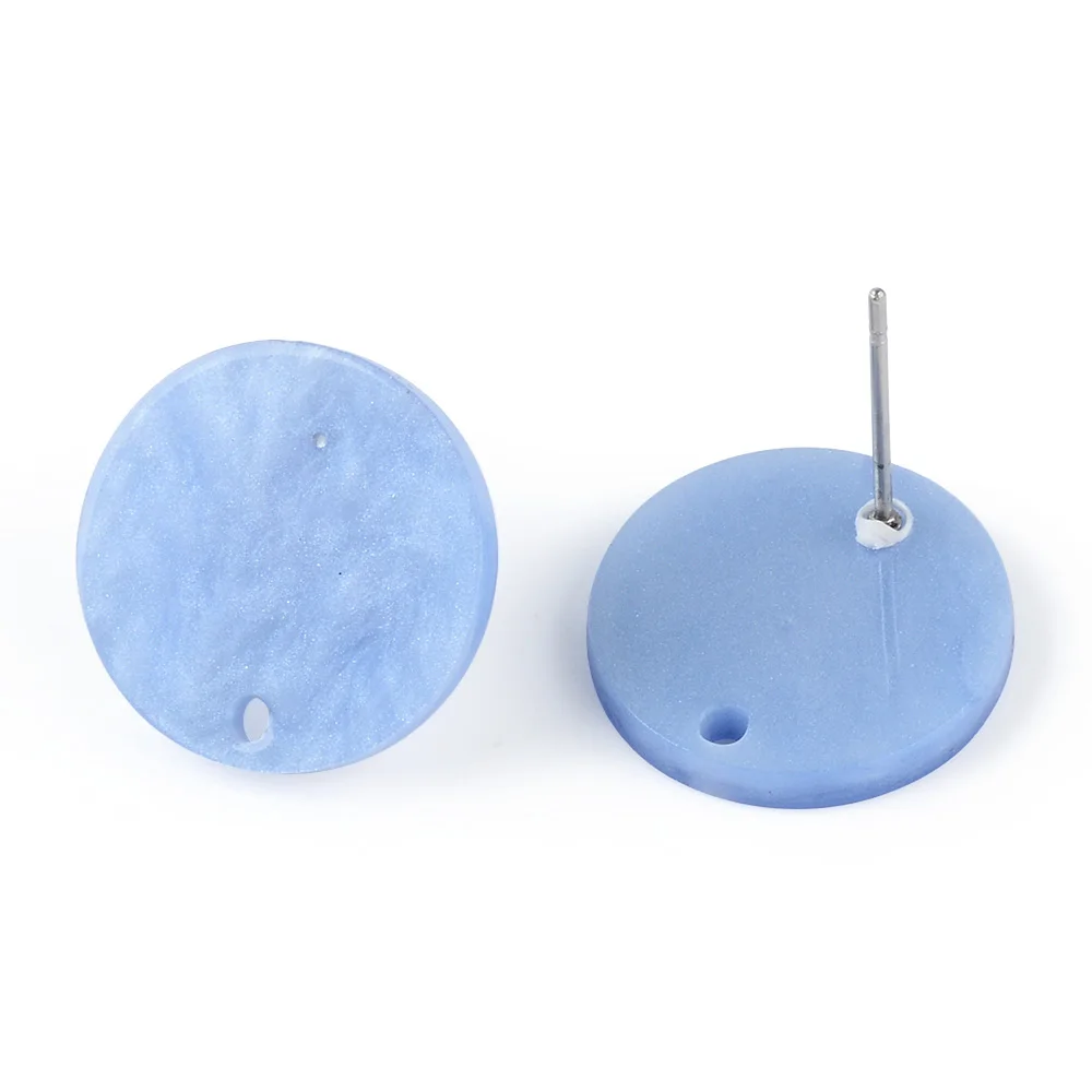 20PCS304 rigid needle mini earrings round dreamy cloud acrylic colored earlobes perforated jewelry wholesale DIY accessories