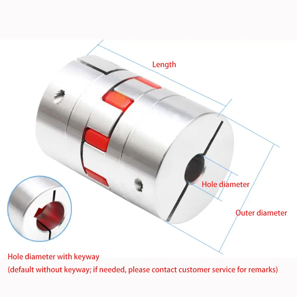 1pcs Aluminum Alloy Plum Coupling Coupler OD14-95mm With keyway Servo Motor Coupler Inner Hole3-8/16-50mm Length 22/25/30-126mm