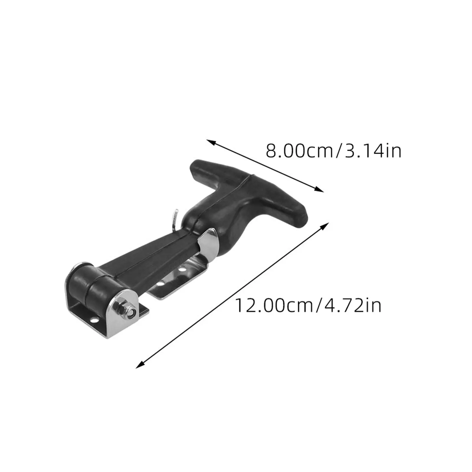 2Pcs Premium Stainless Steel Heavy Buckle Draw Latch with Elastic Rubber Grip T-Handle Hasp for Tool Box Machine Cabinet Lock