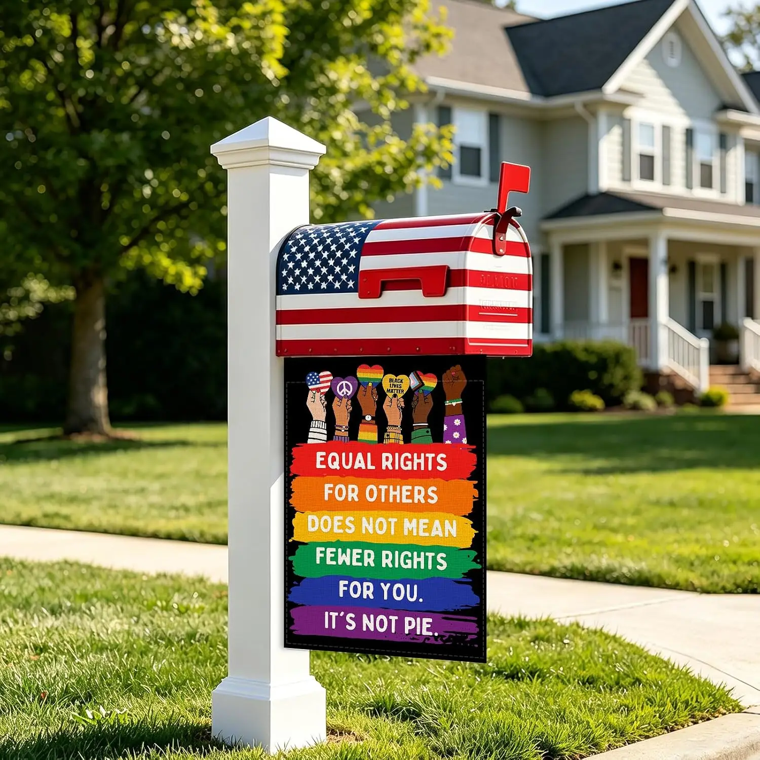 Equal Rights for Others Does Not Mean Fewer Rights For You, It's Not Pie Garden Flag 12x18 Inch Double Sided Burlap Gay  uui