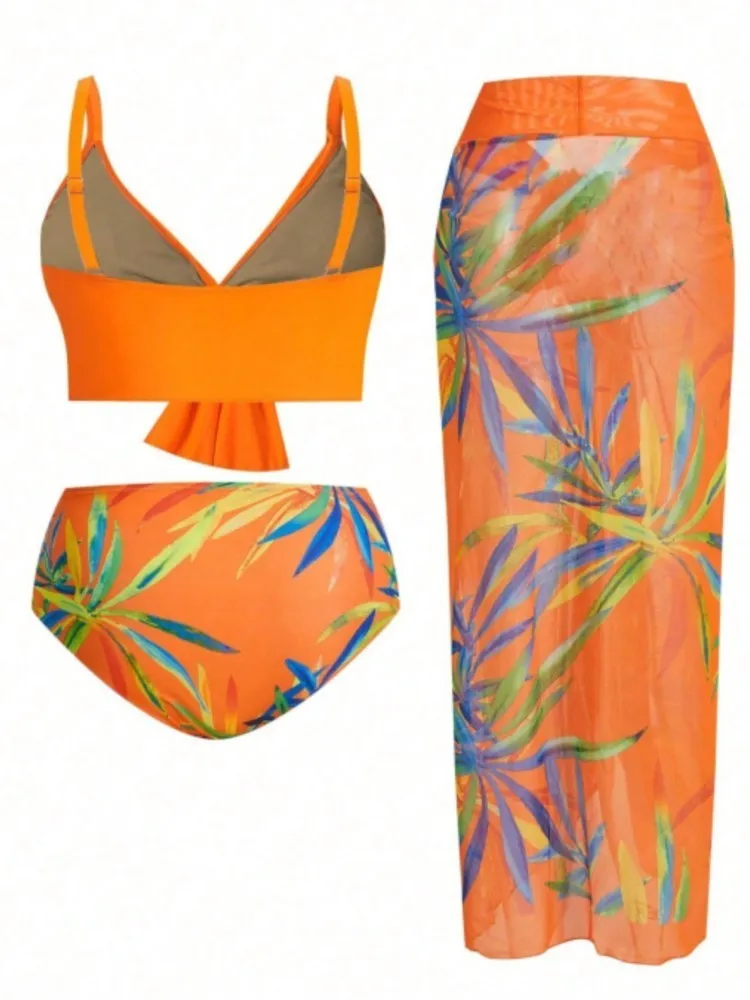 L-4XL Plus Size High Waist Bikini Women's Push Up Large Size 3XL 4XL Swimsuit Summer Mujer Tummy Control Swimwear Bikini Sets image 2
