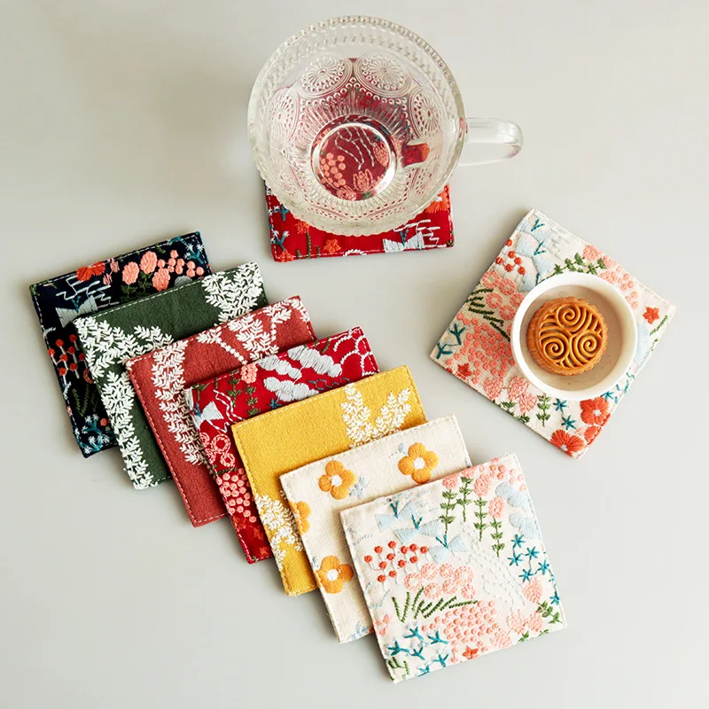 2025 New Heat Resistant Cotton Linen Coasters Sewn With Accuracy Bar Accessories Coasters For Long Time Use On Both Side