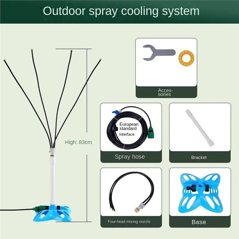EYFL-1Set Patio Vertical Misting Cooling System 83-Centimeter Misting System With Nozzles,Yard Cooling System EU Plug