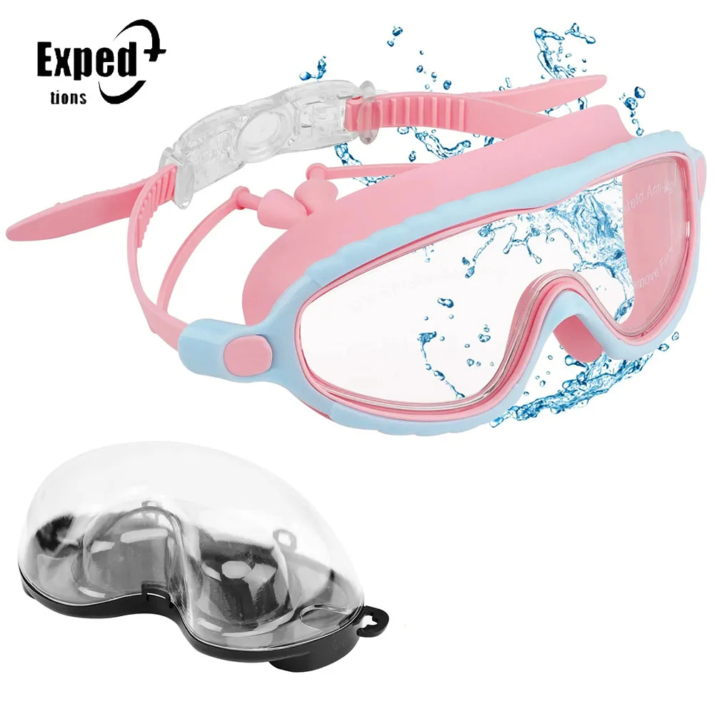 Kids Anti Fog Waterproof Swim Goggles with Portable Bag Swim Glasses for 3-15 Years Old Child Boys Girls Indoor and Outdoor Swim