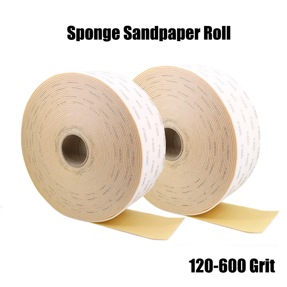 

Soft Sponge Sand Block Abrasive Sponge Sandpaper Roll 115×25mm/PCS 120-600 Grit Car Paint Metal Dry Wet Grinding Polishing Tools