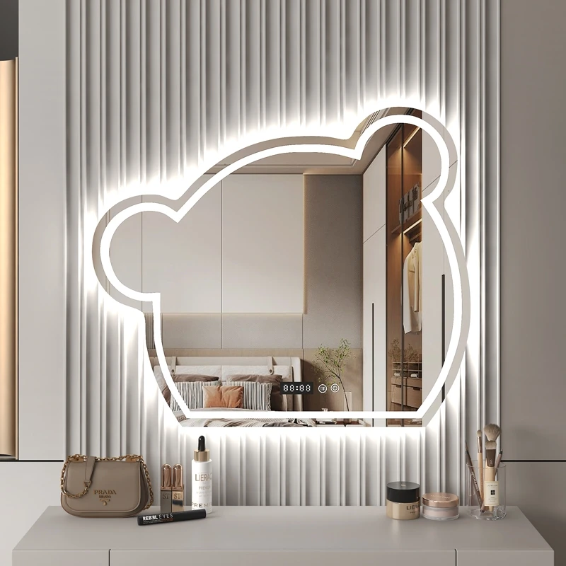 

Bathroom smart mirror bear dressing touch defogging bathroom with lamp hanging wall style atmosphere