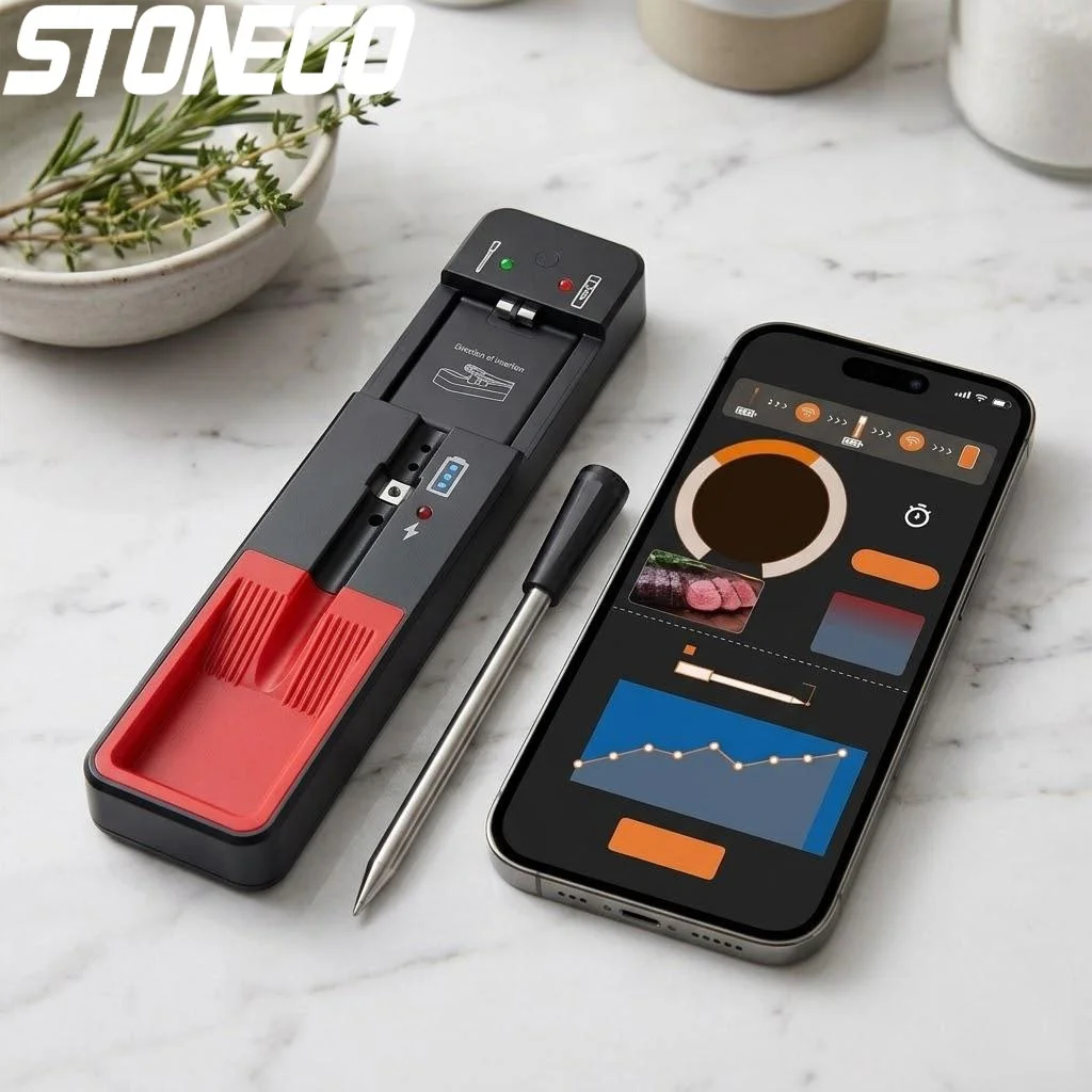 

Беспроводной Bluetooth-термометр для мяса с радиусом действия 360 футов для духовки, гриля, кухни, коптильни и су-вид, умный монитор температуры