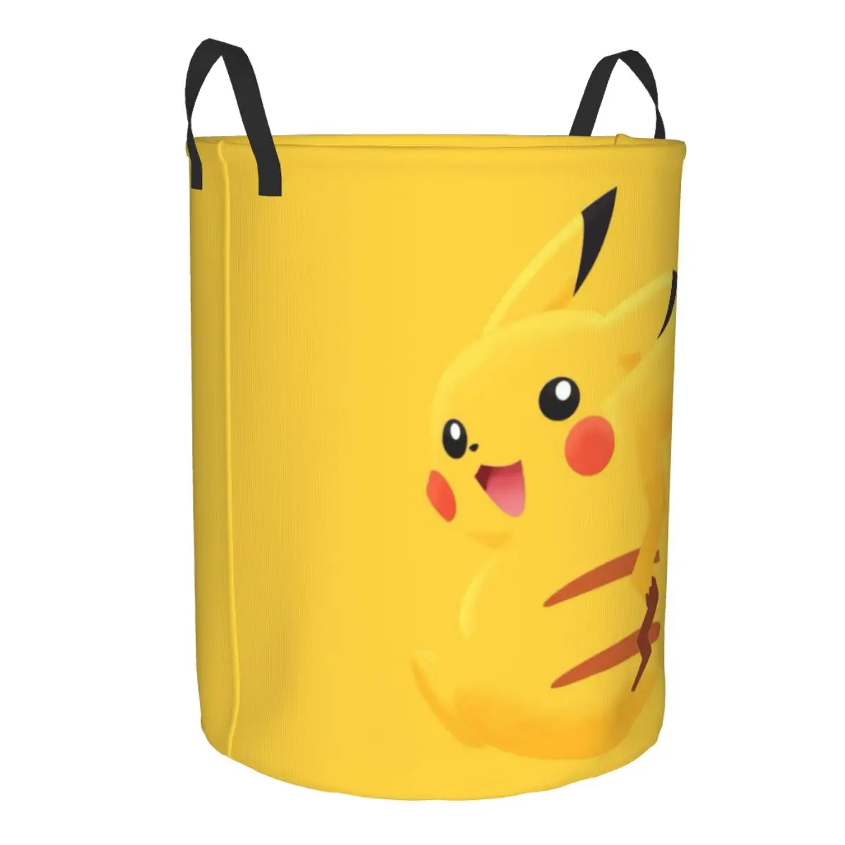 Custom P-Pikachus Flashing Lightning Laundry Basket Collapsible Baby Hamper for Nursery Toys Organizer Storage Bins