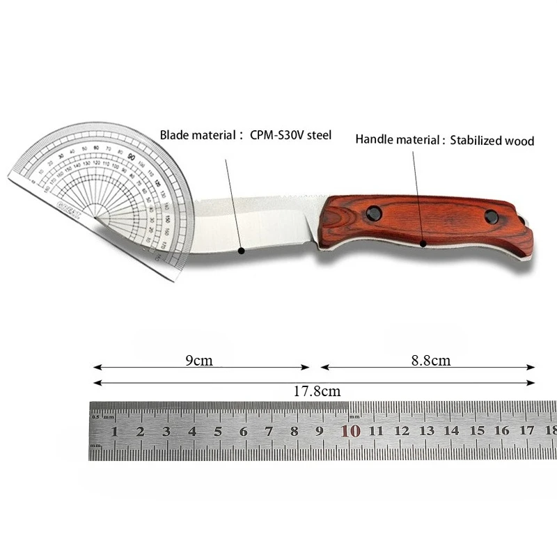 15002 Sharp Straight Knife CPM-S30V Steel Blade Outdoor Camping Survival EDC Pocket Knife Multi-function Carving Knife view 6