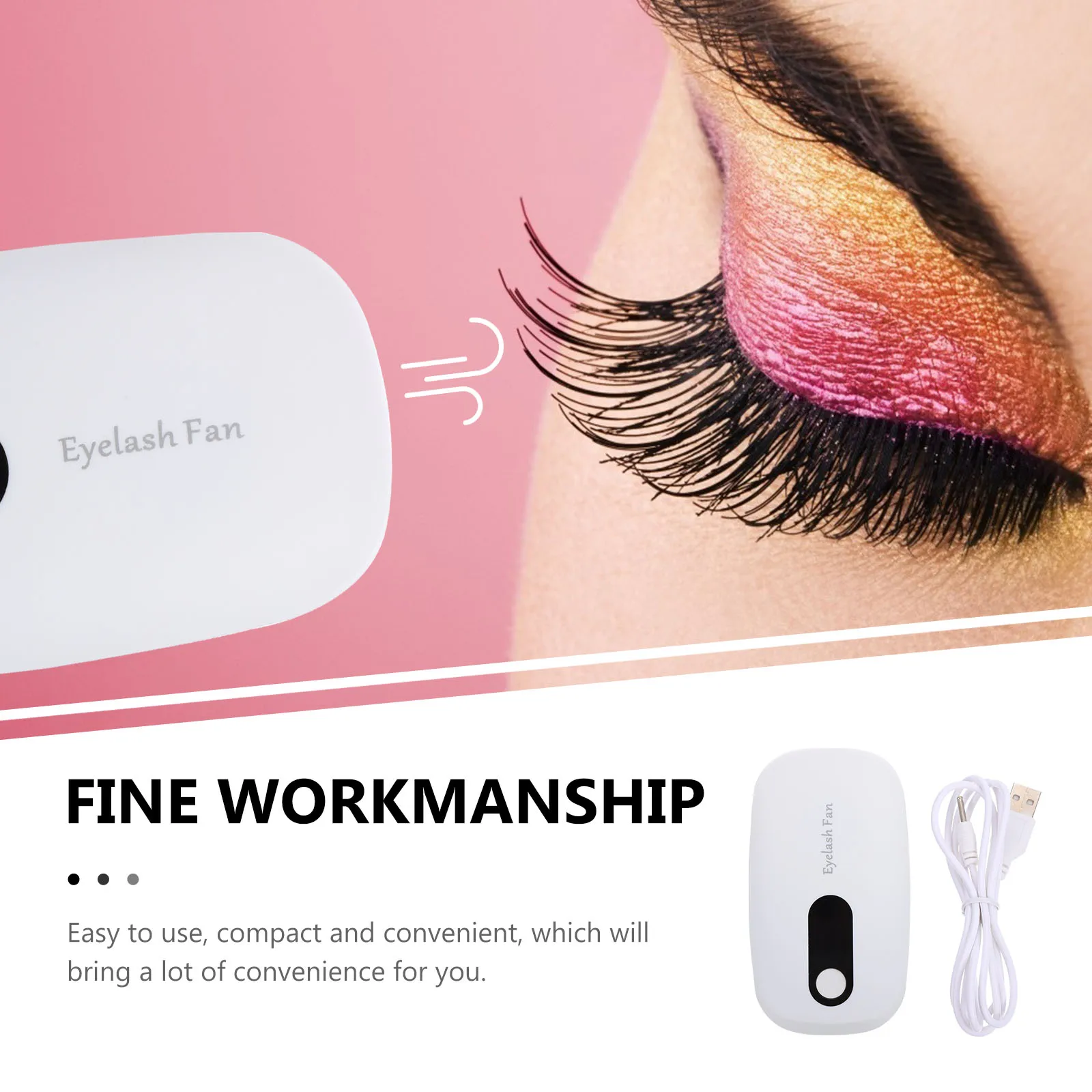 

Eyelash Blowdryer Mini White Portable Grafting Tool for Eyelash Extension Fan Lash Drying Travel Outdoor Practical Longtime Use