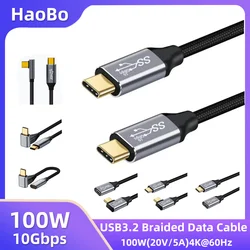 5A Type C Male Female 90 Angle Cable USB C Extension Cable Fast Charging USB Type C 3.1 PD100W Quick Charge With Corner Cables