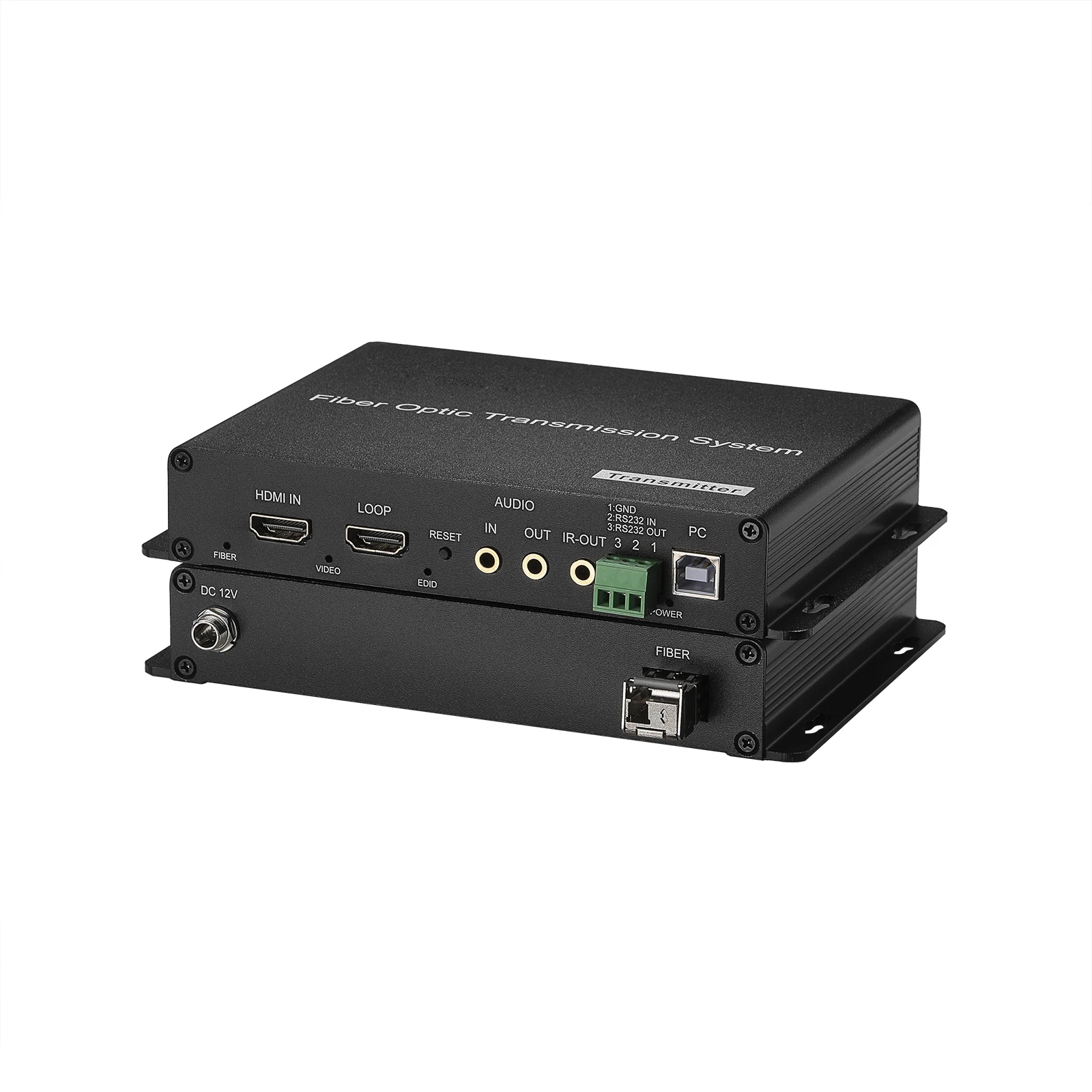 4K30 Video  to Fiber KVM USB Extender Suitable for Fiber Extension Supports Audio Infrared RS232 Extension