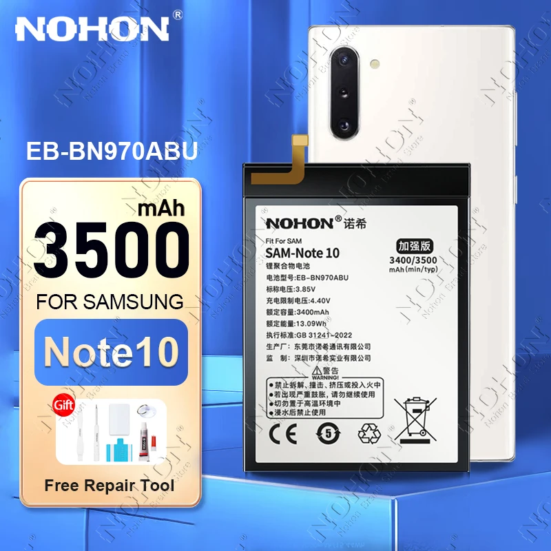 NOHON EB-BN970ABU Battery for Samsung Galaxy Note 10 Note10+ SM-N970 N970W N970F SM-N975F/DS Phone Replacement Bateria