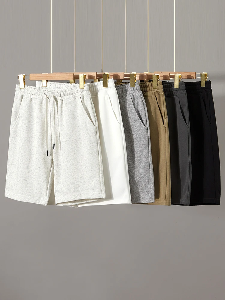 American retro heavyweight Chinese cotton casual shorts four seasons sports pants loose mid-length pants solid color shorts