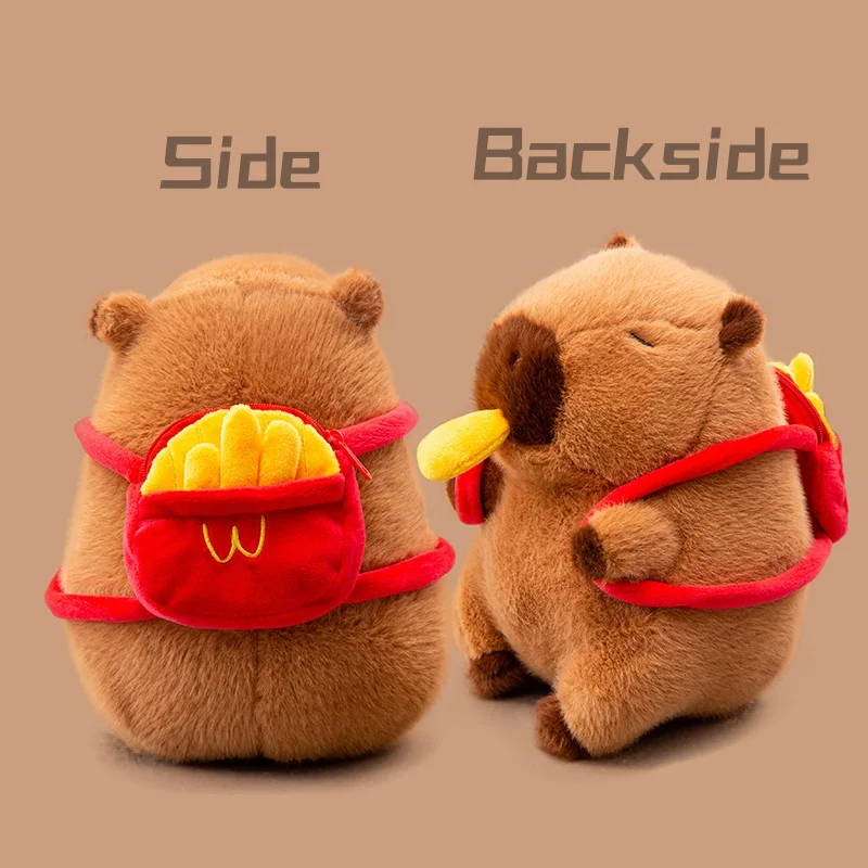 Neue Capybara Plüschtier Design Gefüllte Baguette Donut Croissant Pommes Frites Knödel Snack Rucksack Dekor Capibara Plüschtier – Detail 7
