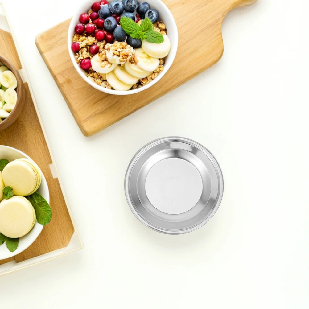

2 Pcs Stainless Steel Tea Bag Dish Saucer 410 Round Coaster Household Tray Container Clean Storage Metal Tea Tools