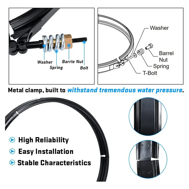 190003 Tension Control Clamp Kit for Clean & Clear Plus Cartridges Filter 240 320 420 520 for Pentair FNS Plus